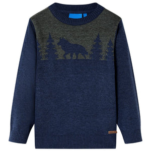 Pull enfant tricoté bleu marine 92
