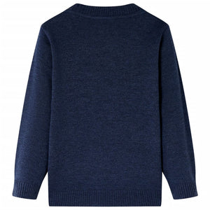 Kinderpullover Gestrickt Marineblau 104