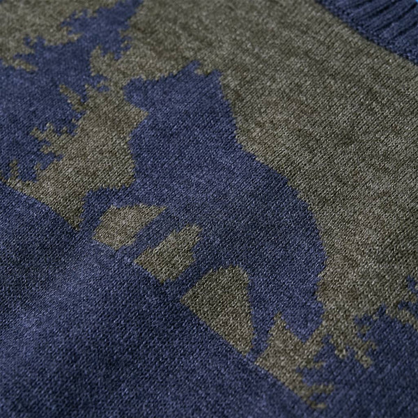 Kinderpullover Gestrickt Marineblau 104