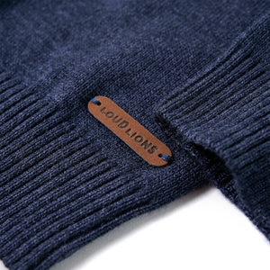 Kinderpullover Gestrickt Marineblau 104