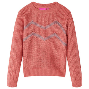 Pull pour enfant Tricoté Rose moyen 140