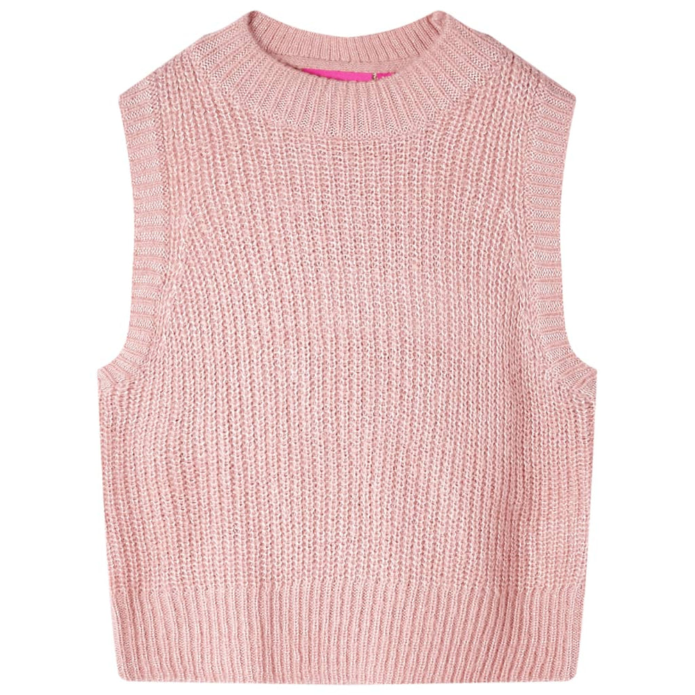 Gilet sans manches tricoté pour enfant rose clair 104