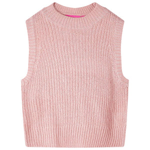 Gilet sans manches tricoté pour enfant rose clair 104