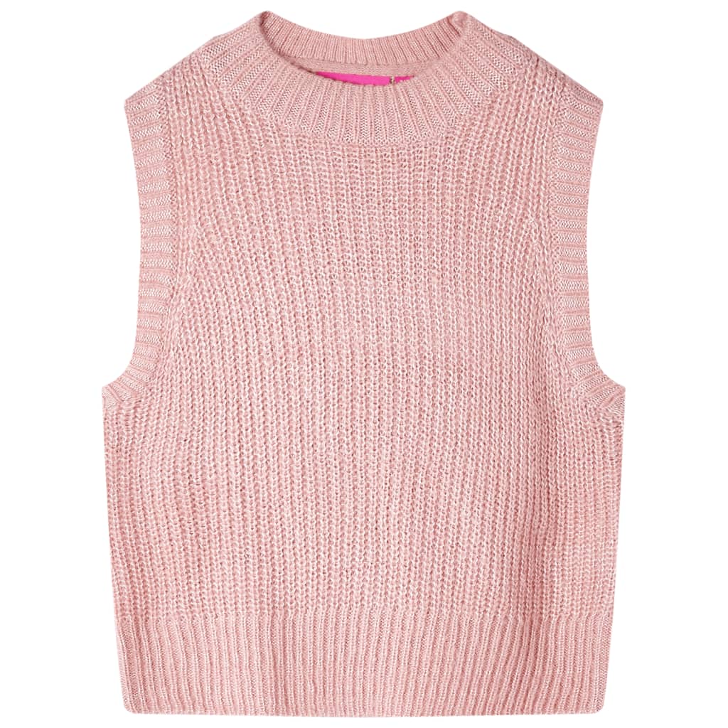 Gilet sans manches tricoté pour enfant rose clair 104