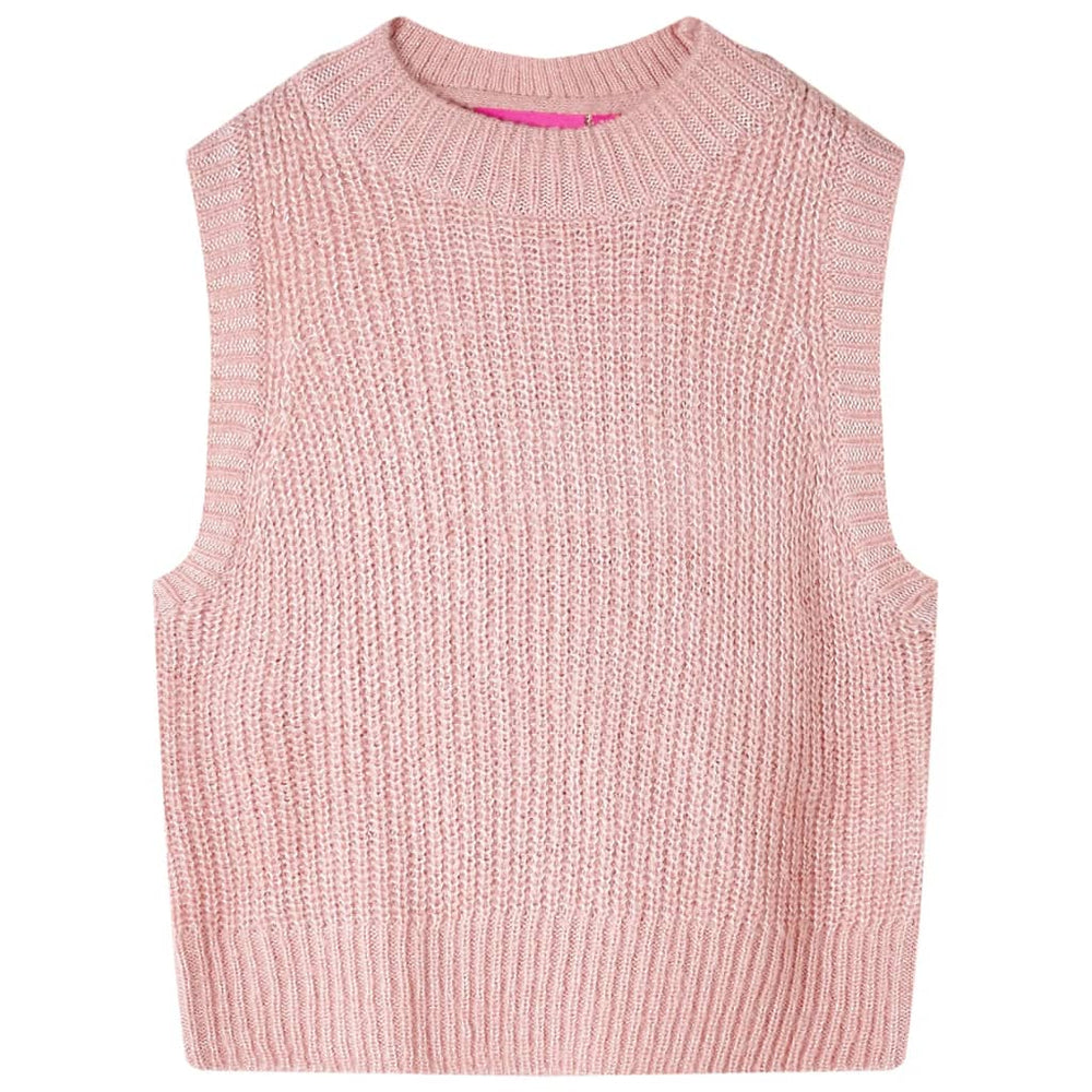Gilet pull tricoté pour enfant rose clair 116