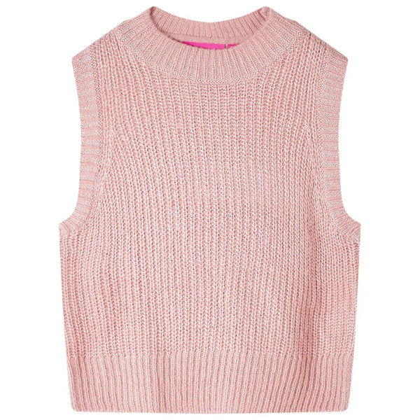 Gilet pull tricoté pour enfant rose clair 116