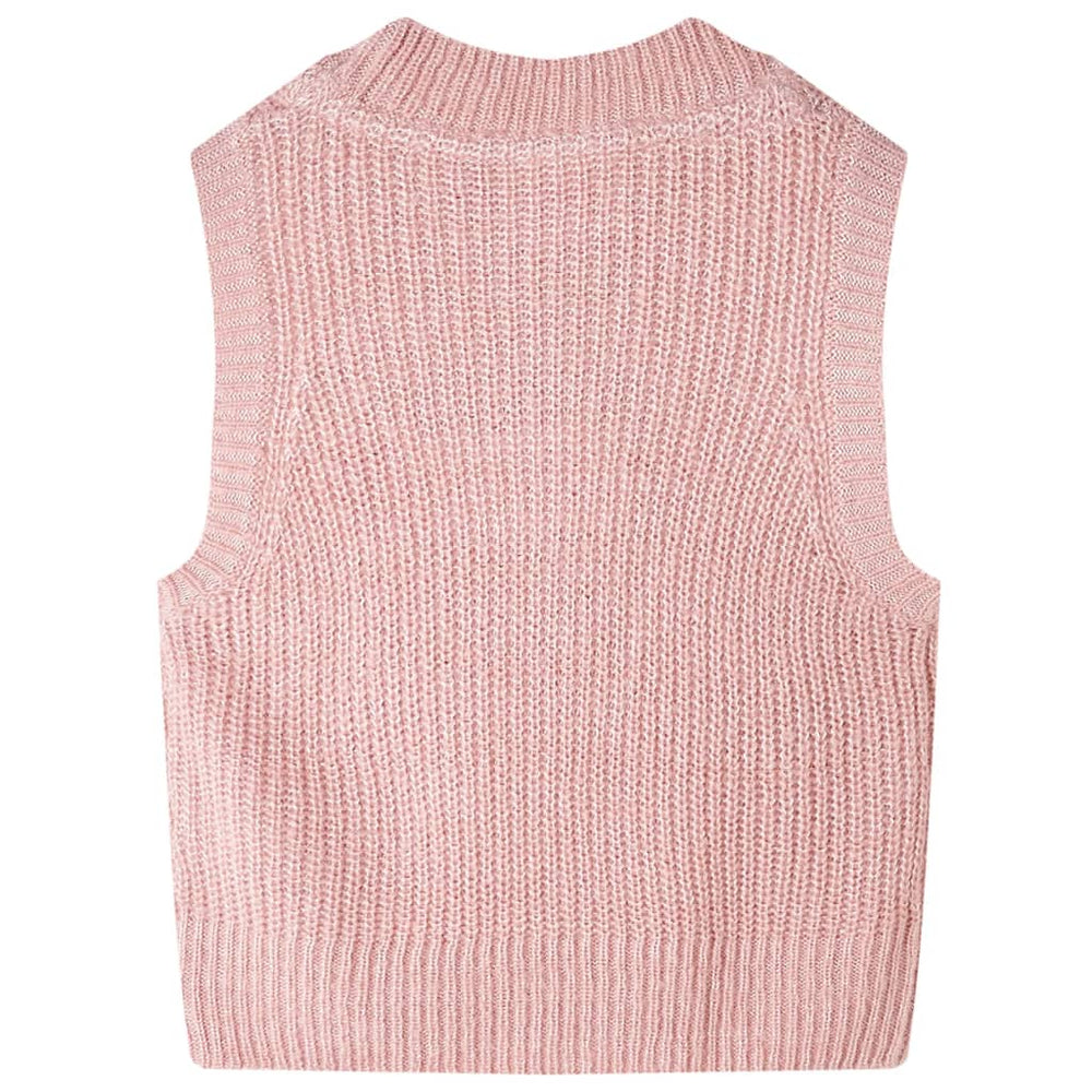 Gilet pull tricoté pour enfant rose clair 116