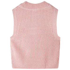 Knitted Children's Sleeveless Sweater Light Pink 128