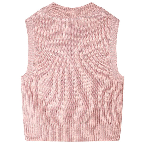 Knitted Children's Sleeveless Sweater Light Pink 128