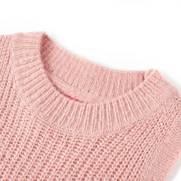 Knitted Children's Sleeveless Sweater Light Pink 128