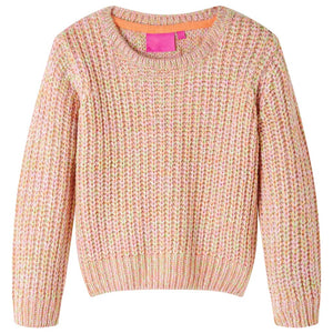 Pull enfant tricoté rose pâle 92
