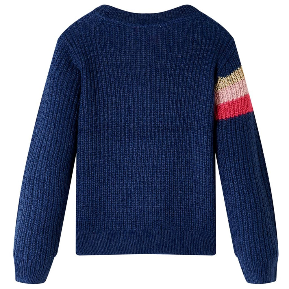 Kinderpullover Gestrickt Marineblau 104