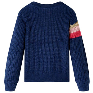 Kinderpullover Gestrickt Marineblau 104