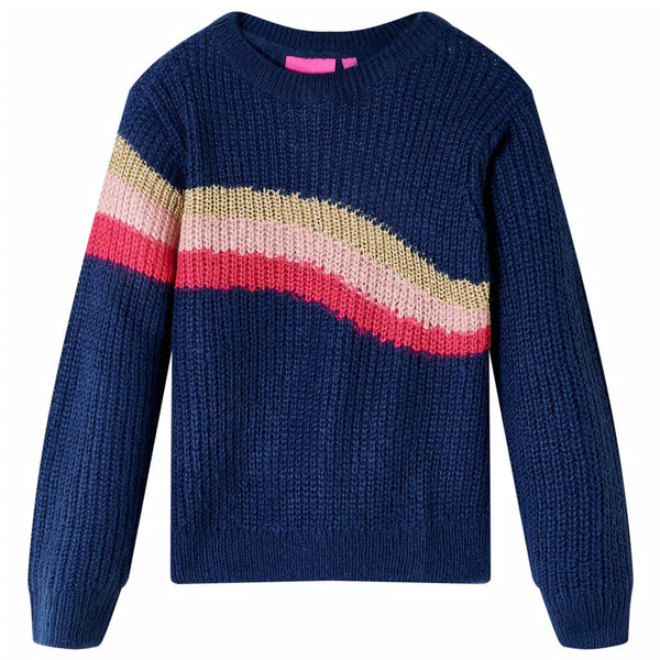Children's Knitted Sweater Navy Blue 128