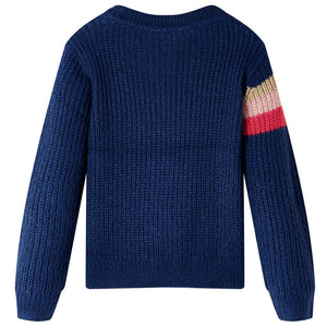 Children's Knitted Sweater Navy Blue 128
