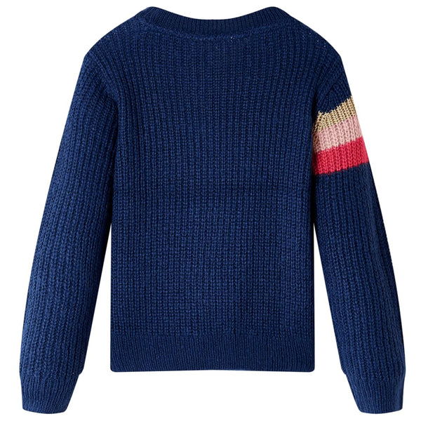Children's Knitted Sweater Navy Blue 128