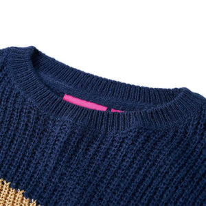Children's Knitted Sweater Navy Blue 128