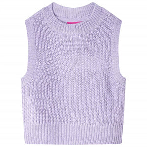 Gilet pull enfant tricoté Lilas clair 92