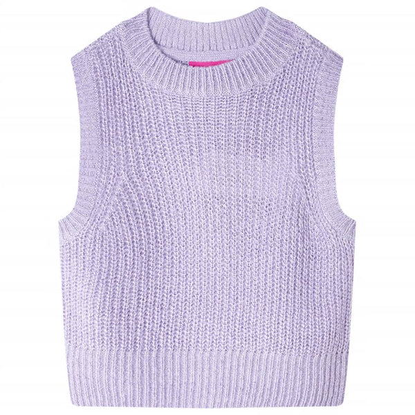 Gilet pull enfant tricoté Lilas clair 92