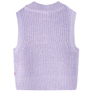 Gilet pull enfant tricoté Lilas clair 92