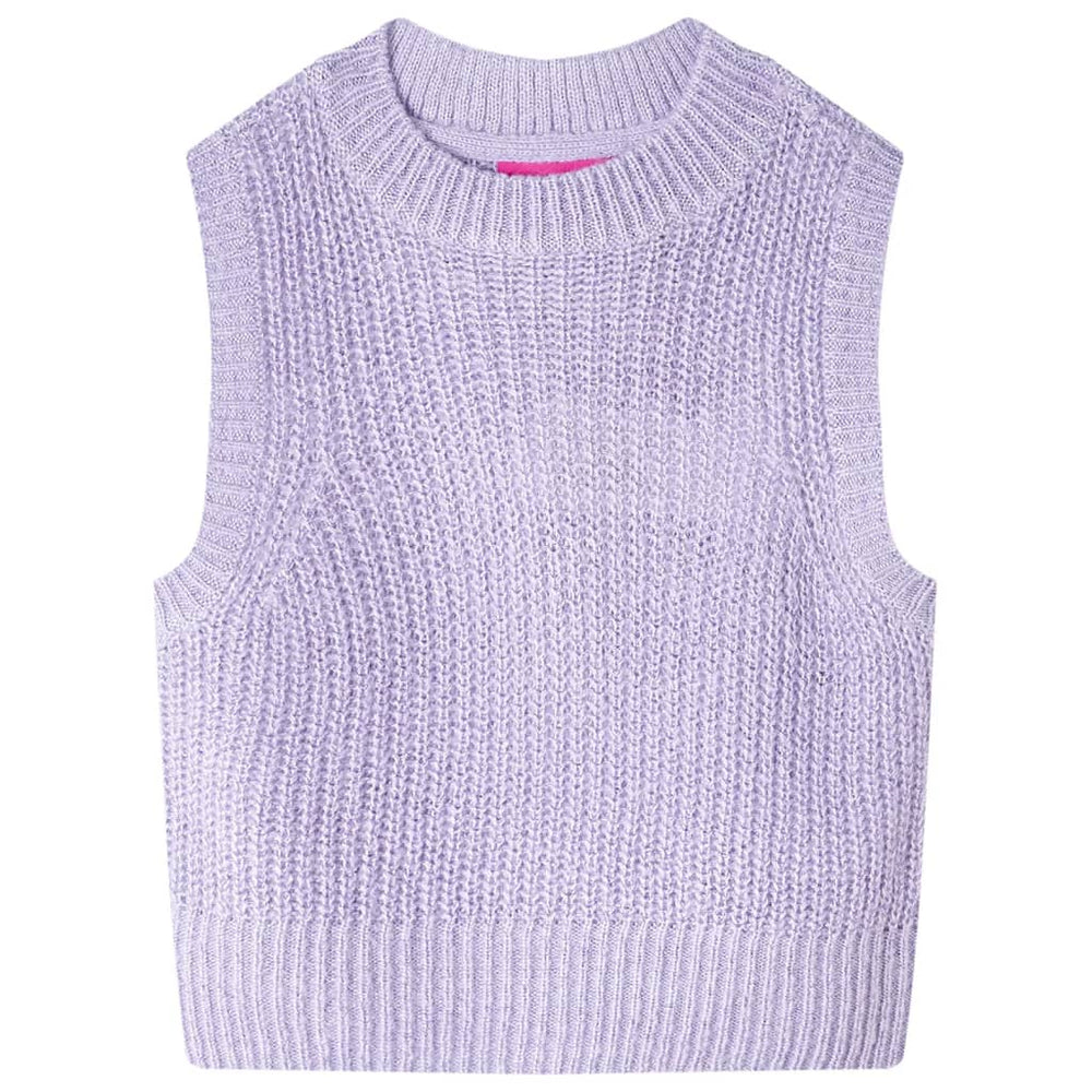 Gilet pull enfant tricoté Lilas clair 104
