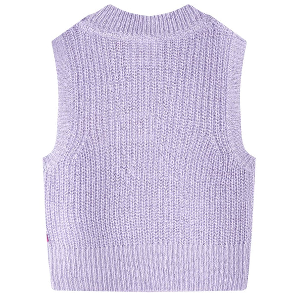 Children's Knitted Pullover Vest Light Purple 116