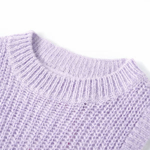 Children's Knitted Pullover Vest Light Purple 116