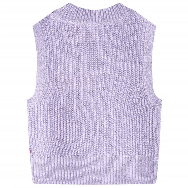 Gilet pull enfant tricoté Lilas clair 128