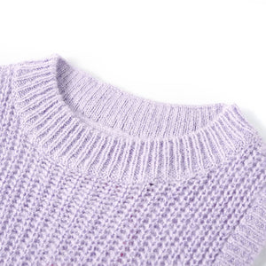 Gilet pull enfant tricoté Lilas clair 128