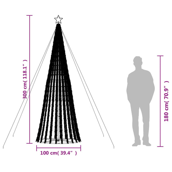 LED Weihnachtsbaum Blau 300 cm, 688 LEDs