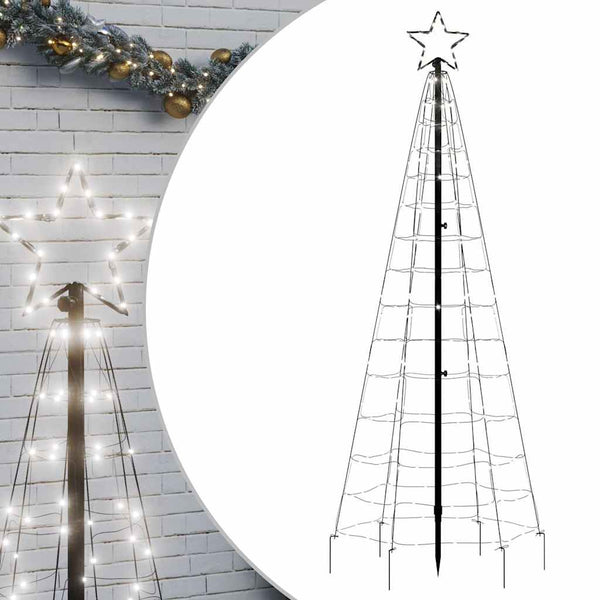 LED Weihnachtsbaum mit Erdspießen, Kaltweiß, 180cm