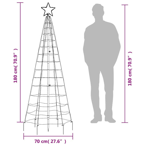 LED Weihnachtsbaum mit Erdspießen, Kaltweiß, 180cm
