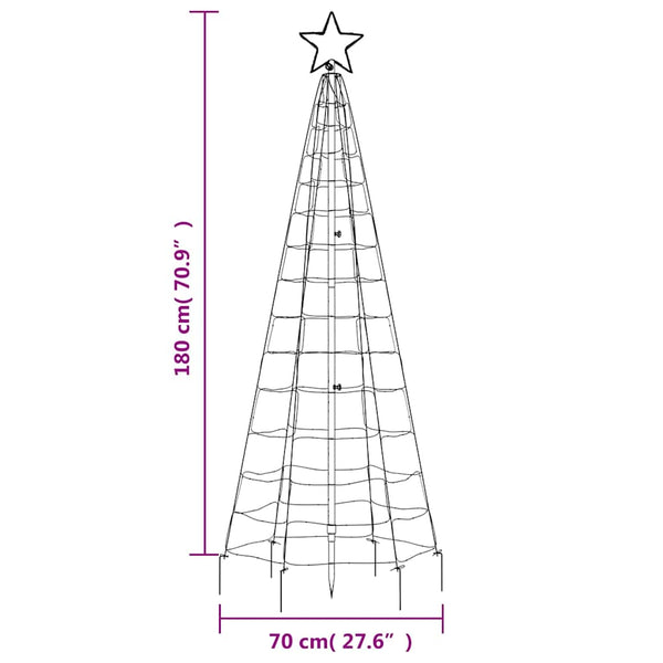 LED Weihnachtsbaum mit Erdspießen, Kaltweiß, 180cm