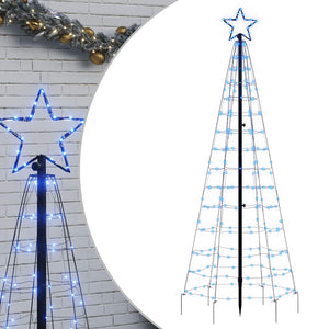 LED Weihnachtsbaum Blau 180cm mit Erdspießen