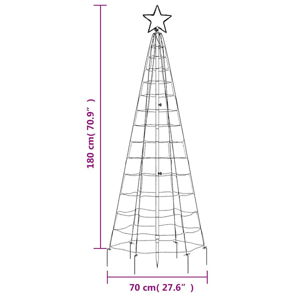 LED Weihnachtsbaum Blau 180cm mit Erdspießen