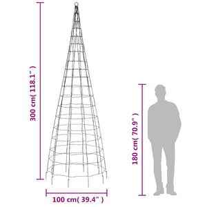 vidaXL Sapin de Noël à LED 550 LED Blanc Froid 300 cm