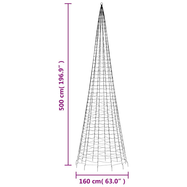 vidaXL LED Christmas Tree 1534 LEDs Warm White 500 cm