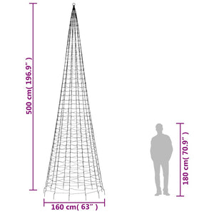 vidaXL Sapin de Noël LED 1534 LED Multicolore 500 cm