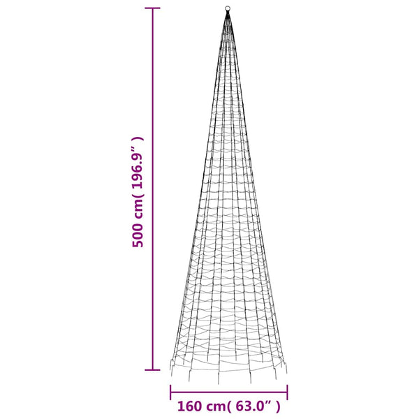 vidaXL Sapin de Noël LED 1534 LED Multicolore 500 cm