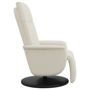 Relaxsessel Creme Kunstleder mit Fußteil