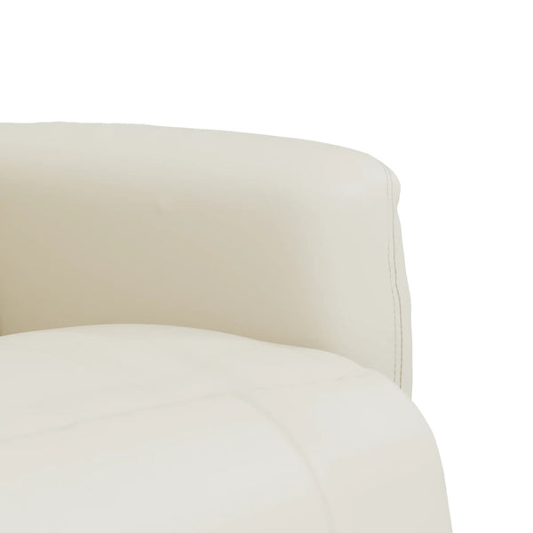 Relaxsessel Creme Kunstleder mit Fußteil