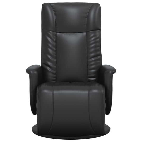 Relaxsessel Schwarz Kunstleder mit Fußteil