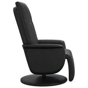 Relaxsessel Schwarz Kunstleder mit Fußteil