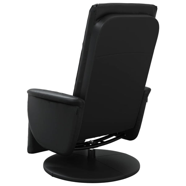 Relaxsessel Schwarz Kunstleder mit Fußteil