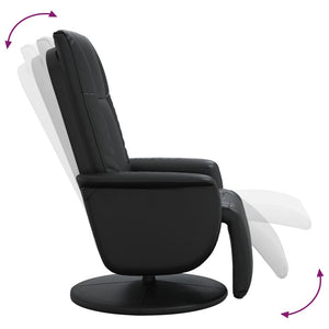 Relaxsessel Schwarz Kunstleder mit Fußteil