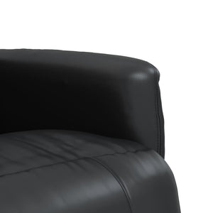 Relaxsessel Schwarz Kunstleder mit Fußteil