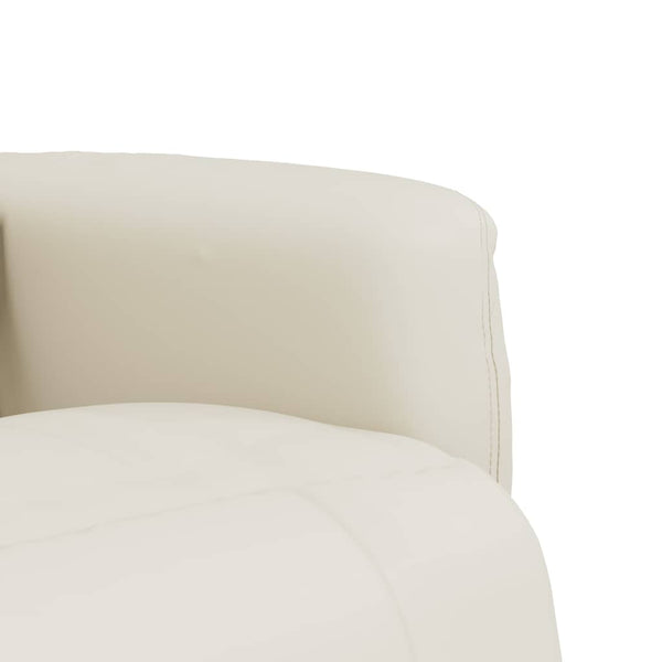 Massagesessel Creme Kunstleder mit Fußteil