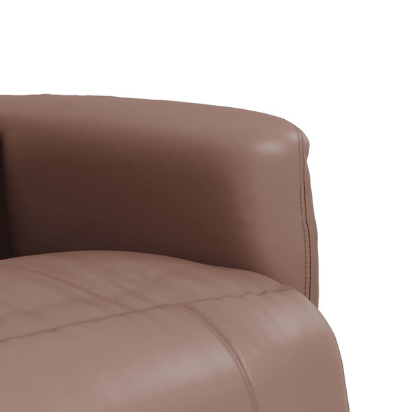 Massagesessel Braun Kunstleder mit Fußteil