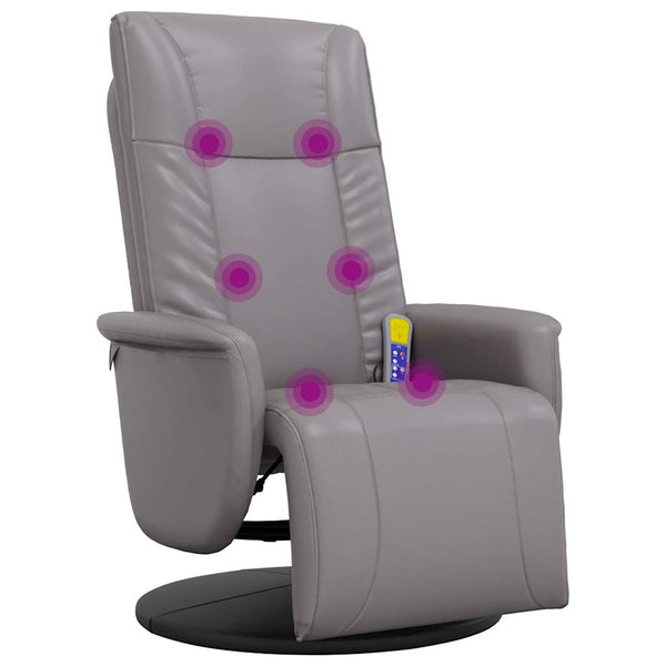 Grauer Massagesessel mit Fußteil