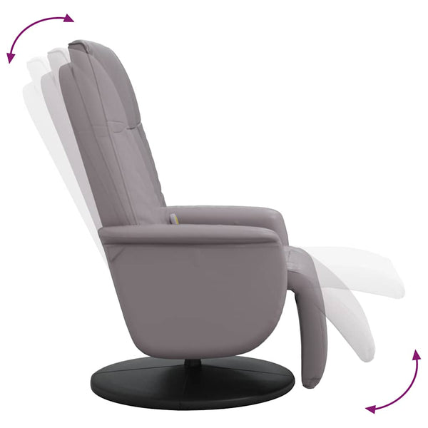 Grauer Massagesessel mit Fußteil